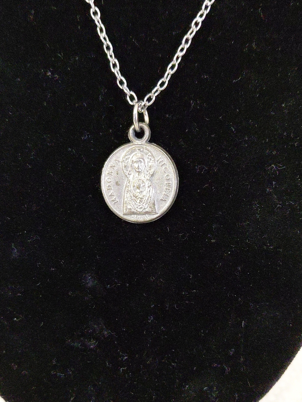 Vintage Spanish Silver St. Mark Medal Pendant Necklace